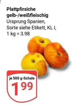 Globus Plattpfirsiche gelb-/weißfleischig Angebot