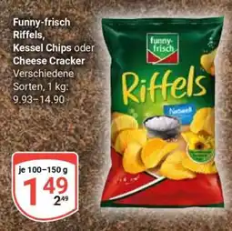 Globus Funny-frisch Riffels, Kessel Chips oder Cheese Cracker Angebot