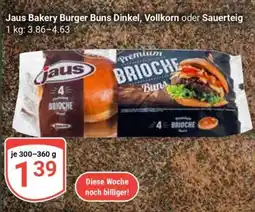 Globus Jaus Bakery Burger Buns Dinkel, Vollkorn oder Sauerteig Angebot
