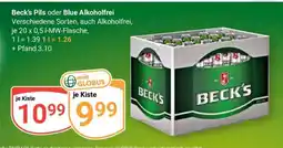 Globus Beck's Pils oder Blue Alkoholfrei Angebot