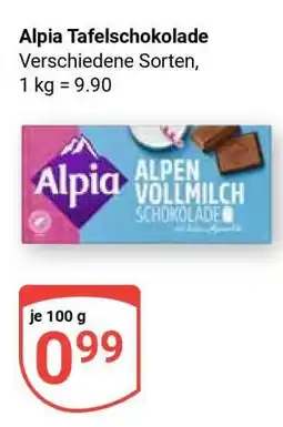 Globus Alpia Tafelschokolade Angebot