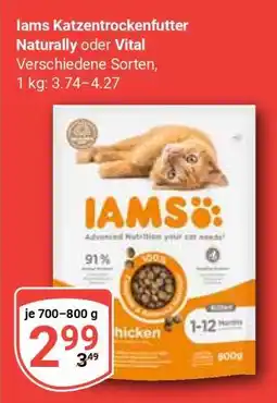 Globus Iams Katzentrockenfutter Naturally oder Vital Angebot