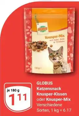 Globus GLOBUS Katzensnack Knusper-Kissen oder Knusper-Mix Angebot