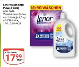 Globus Lenor Waschmittel Pulver, Flüssig oder Pods Angebot