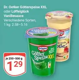 Globus Dr. Oetker Götterspeise XXL oder Löffelglück Vanillesauce Angebot