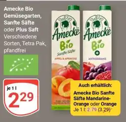 Globus Amecke Bio Gemüsegarten, Sanfte Säfte oder Plus Saft Angebot