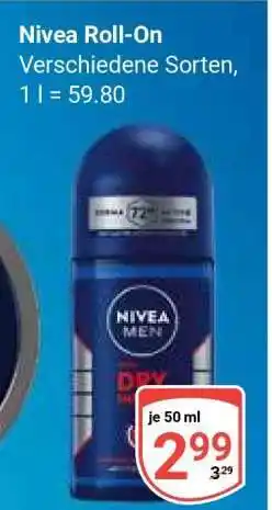 Globus Nivea Roll On Angebot