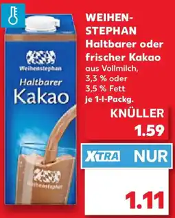Kaufland WEIHENSTEPHAN Haltbarer oder frischer Kakao Angebot