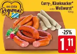 Edeka Curry-, Käseknacker oder Wollwurst Angebot