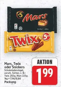 E-Center Mars, twix oder snickers schokoriegel Angebot