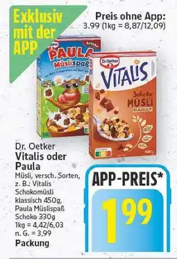 E-Center Dr. oetker vitalis oder paula Angebot