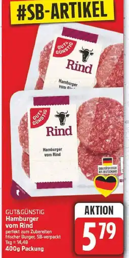 E-Center Gut & günstig hamburger vom rind Angebot