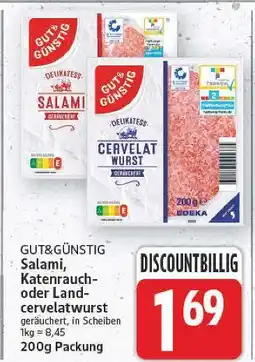 E-Center Gut & günstig salami, katenrauchwurst oder land-cervelatwurst Angebot