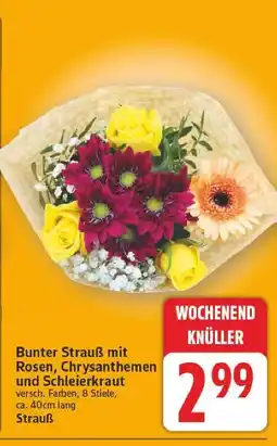 E-Center Bunter strauß mit rosen, chrysanthemen und schleierkraut Angebot