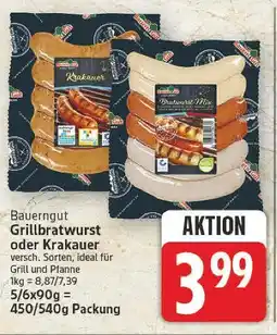 E-Center Bauerngut grillbratwurst oder krakauer Angebot