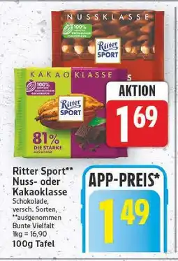 E-Center Ritter sport nuss- oder kakaoklasse Angebot