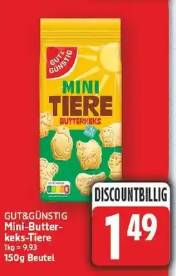 E-Center Gut&günstig mini-butterkeks-tiere Angebot
