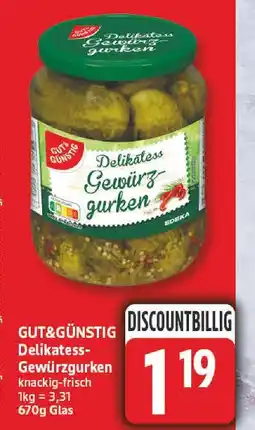 Edeka Gut&günstig delikatess-gewürzgurken Angebot
