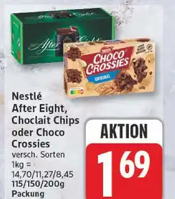Edeka Nestlé after eight, choclait chips oder choco crossies Angebot