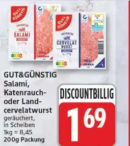 Edeka Gut&günstig salami oder katenrauchwurst oder landcervelatwurst Angebot