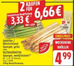 Edeka Gut&günstig spargel, grün Angebot
