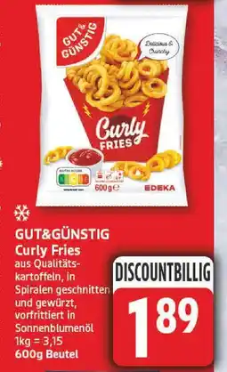 Edeka Gut&günstig curly fries Angebot