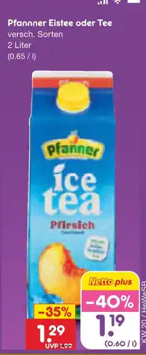 Netto Marken-Discount Pfanner eistee oder tee Angebot