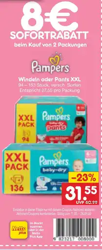Netto Marken-Discount Pampers windeln oder pants xxl Angebot