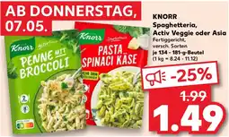 Kaufland KNORR Spaghetteria, Activ Veggie oder Asia Angebot