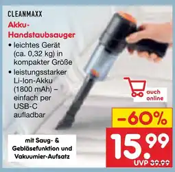 Netto Marken-Discount Cleanmaxx akku-handstaubsauger Angebot