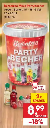 Netto Marken-Discount Berentzen minis partybecher Angebot