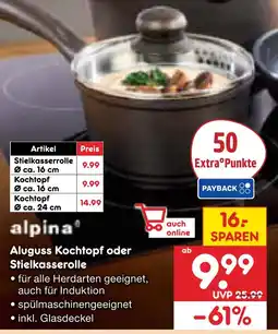 Netto Marken-Discount Alpina stielkasserolle ø ca. 16 cm Angebot