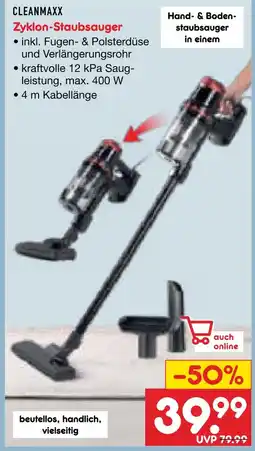 Netto Marken-Discount Cleanmaxx zyklon-staubsauger Angebot