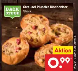 Netto Marken-Discount Backstube streusel plunder rhabarber Angebot