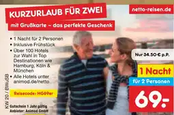 Netto Marken-Discount Animod gmbh kurzurlaub für zwei Angebot