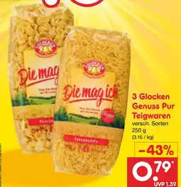 Netto Marken-Discount 3 glocken genuss pur teigwaren Angebot