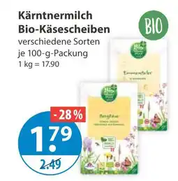 V Markt Kärntnermilch bio-käsescheiben Angebot