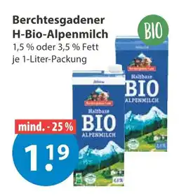 V Markt Berchtesgadener h-bio-alpenmilch 1,5 % fett Angebot