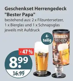 V Markt Geschenkset herrengedeck 'bester papa' Angebot