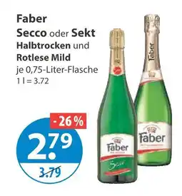 V Markt Faber secco halbtrocken Angebot