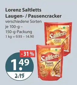 V Markt Lorenz saltletts laugen- / pausencracker Angebot
