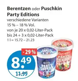 V Markt Berentzen party editions Angebot