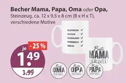 V Markt Becher mama, papa, oma oder opa Angebot