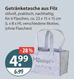 V Markt Getränketasche aus filz Angebot