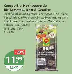 V Markt Compo bio-hochbeeterde für tomaten, obst & gemüse Angebot