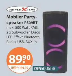 V Markt Reflexion mobiler partyspeaker ps09bt Angebot