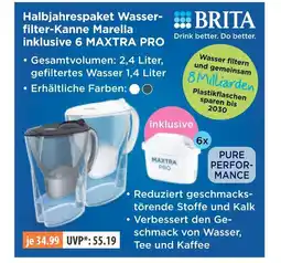 V Markt Brita wasserfilter-kanne marella inklusive 6 maxtra pro Angebot
