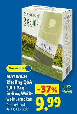 Lidl Maybach riesling qba 3,0-l-bag-in-box Angebot