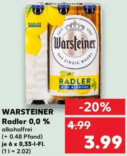 Kaufland WARSTEINER Radler 0,0 % Angebot