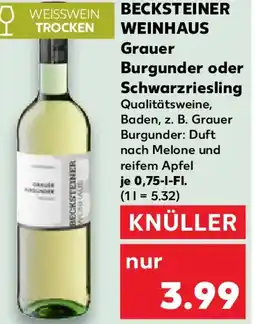 Kaufland BECKSTEINER WEINHAUS Grauer Burgunder oder Schwarzriesling Angebot